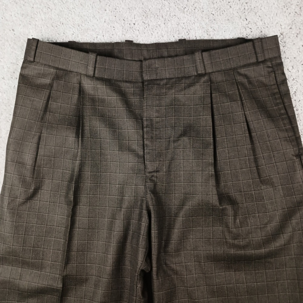 Rare Donear 38R 30W Mens Brown Windowpane Check Scottish Fashion 3 Piece Suit - Picture 13 of 16